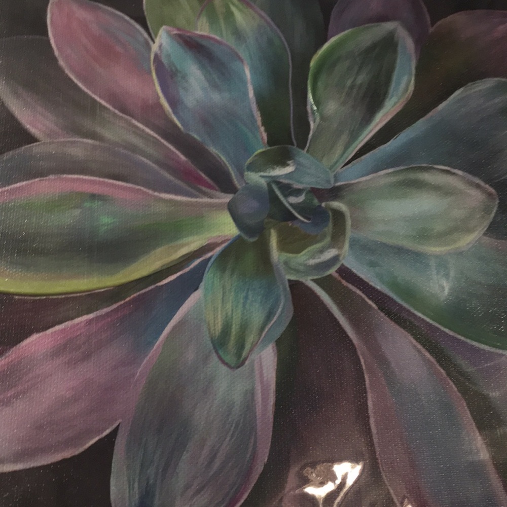 Colorful Dark  Flower Canvas - Picture 3 of 5